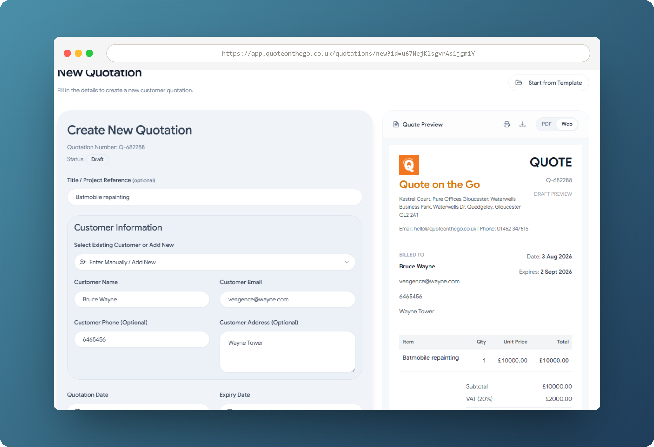 Build Professional Quotations in Minutes